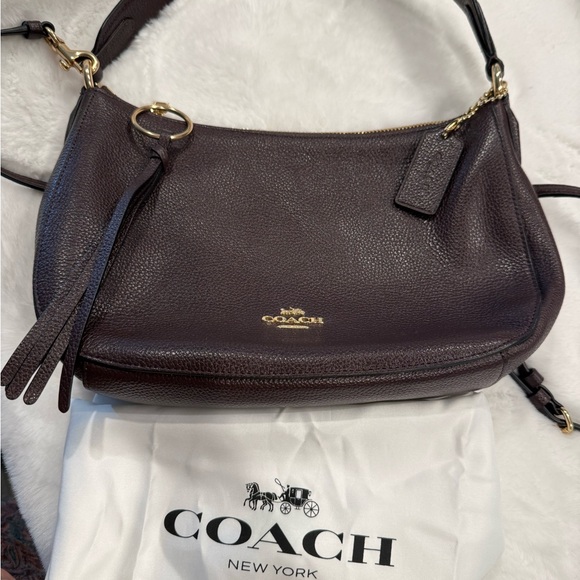 Coach Handbags - Coach Dark Brown Leather Shoulder Bag